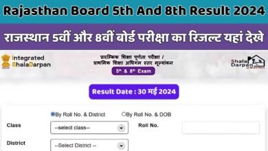 Rajasthan Board 5th And 8th Result 2024