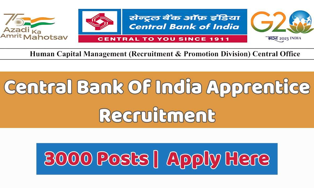 Central Bank Of India Apprentice Recruitment