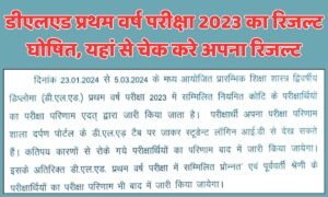 DELED First Year Exam 2023 Result