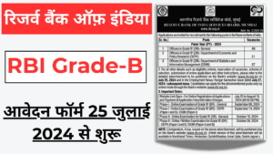 RBI Grade B Officer Vacancy 2024