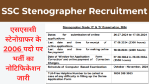 SSC Stenographer Recruitment 2024